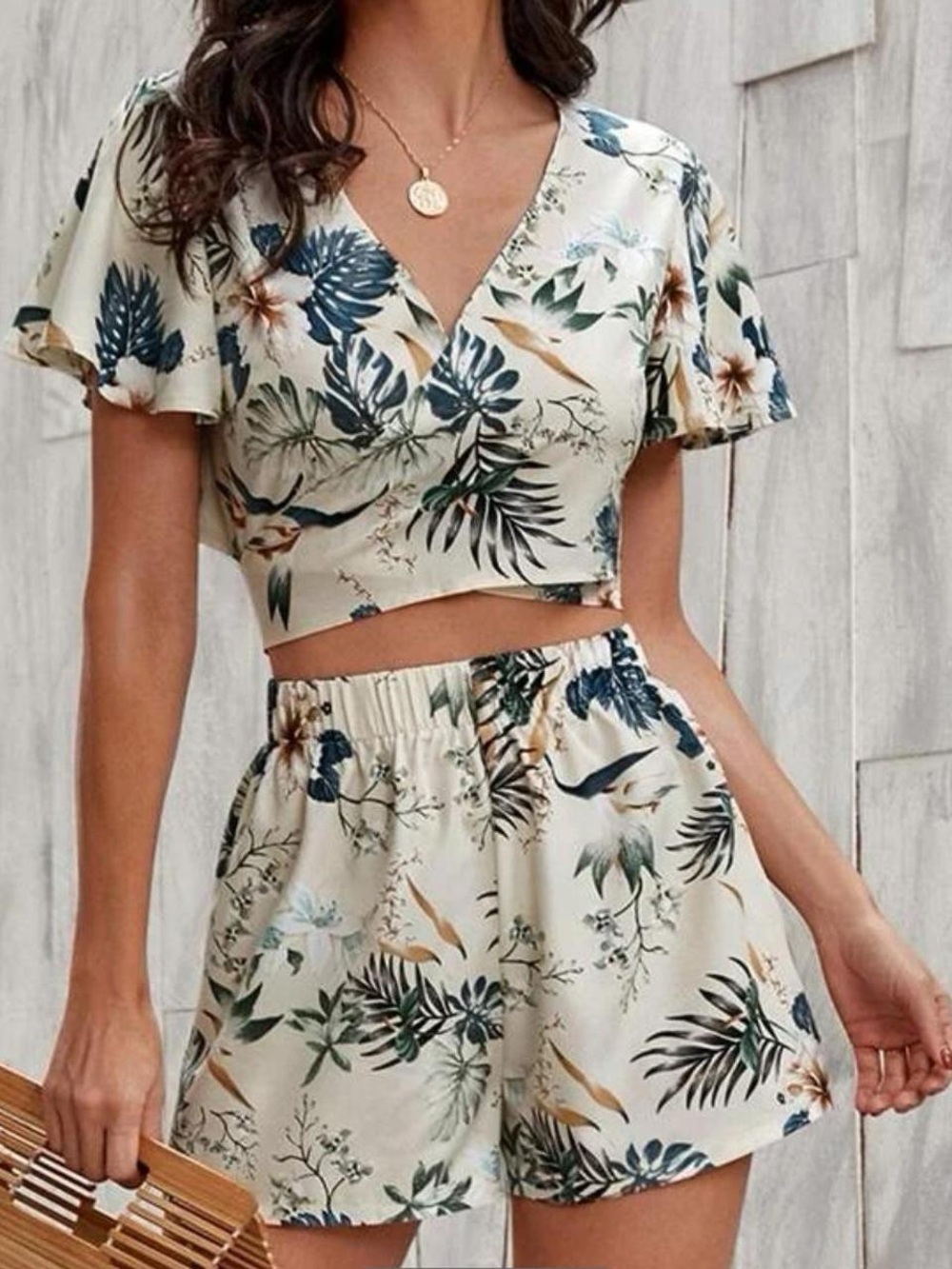 Two-Piece Set- Crop Top & Shorts